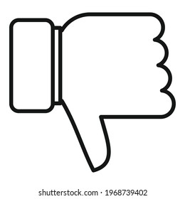 Teen problem thumb down icon. Outline Teen problem thumb down vector icon for web design isolated on white background