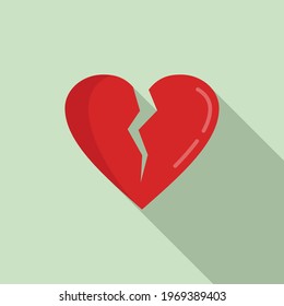 Teen problems heartbrake icon. Flat illustration of Teen problems heartbrake vector icon for web design