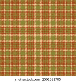 Teen texture plaid background, nyc vector seamless textile. Africa tartan check fabric pattern in orange and yellow colors palette.