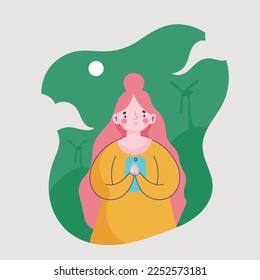 adolescente con estilo vector de smartphone