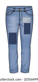 TEEN AND WOMENS PATCHED DENIM