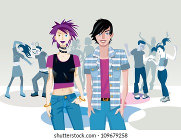 Teenage Alternative Couple  In A Party