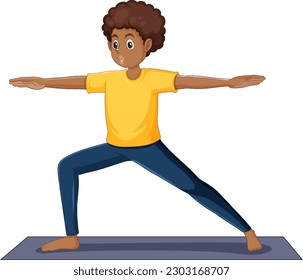 Teenage Boy Doing Yoga illustration