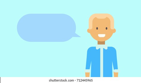 Teenage Boy Happy Smiling With Chat Bubble Young Man Vector Illustration