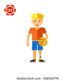 Teenage Boy with Prosthesis and Ball Icon