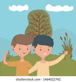 Teenage boys friends design vector illustrator