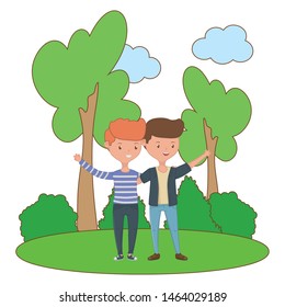 Teenage boys friends design vector illustrator