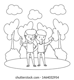Teenage boys friends design vector illustrator
