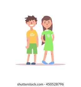 Teenage Brother And Sister Smiling