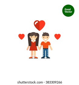 Teenage couple icon