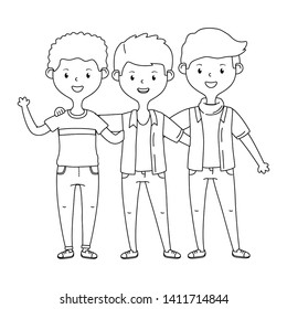 Teenage friends design vector illustration