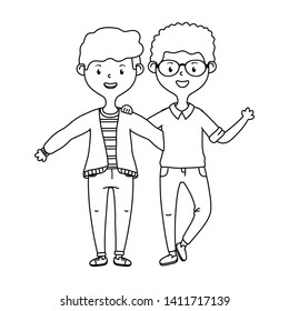 Teenage friends design vector illustration