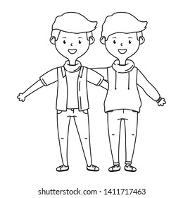 Teenage friends design vector illustration