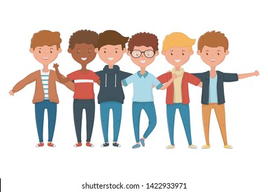 Teenage friends design vector illustration