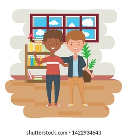 Teenage friends design vector illustration