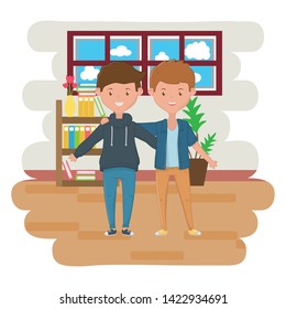 Teenage friends design vector illustration