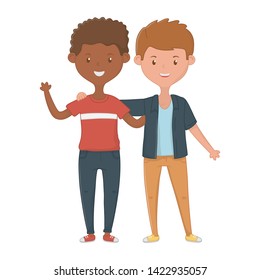 Teenage friends design vector illustration