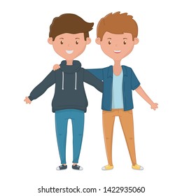 Teenage friends design vector illustration