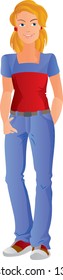 Teenage girl from age-related set