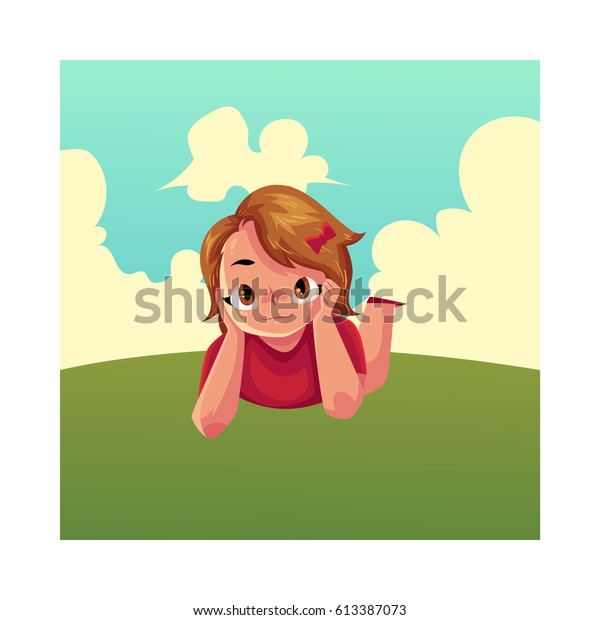 Teenage Girl Short Brown Hair Big Stock Vector Royalty Free