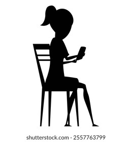 Teenage Girl Silhouettes Icon for Youth and Lifestyle Themes