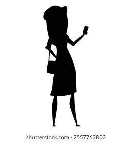 Teenage Girl Silhouettes Icon for Youth and Lifestyle Themes
