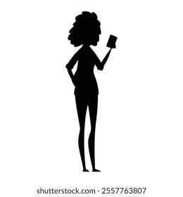Teenage Girl Silhouettes Icon for Youth and Lifestyle Themes