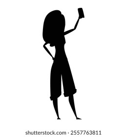 Teenage Girl Silhouettes Icon for Youth and Lifestyle Themes