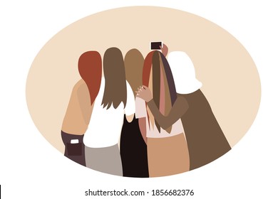 Teenage girls are taking selfie together. There is nothing like teenage years, friends argue laugh and at the end they return home with happy face. School days, most memorable time in everyone's life.