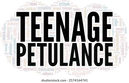 Teenage Petulance word cloud conceptual design isolated on white background.