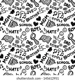 Teenage seamless background