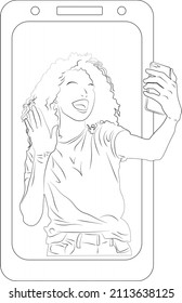 Teenage Taking a Selfie or Video Talking, Calling Someone