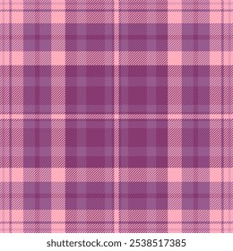 Teenage vetor verificar fundo, nostálgico xadrez textura sem emenda. Tecido de padrão têxtil tartan popular na paleta de cores rosa e vermelha.