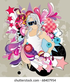 teenager abstract vector