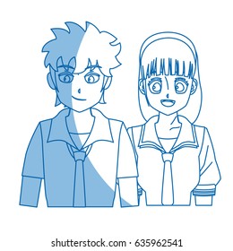 teenager anime boy and girl hair style