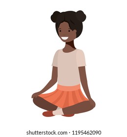 teenager black girl sitting avatar character