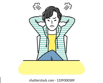teenager boy with anger