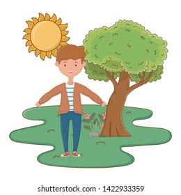 Teenager boy cartoon design vector illustration