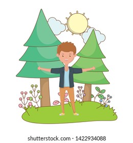 Teenager boy cartoon design vector illustration