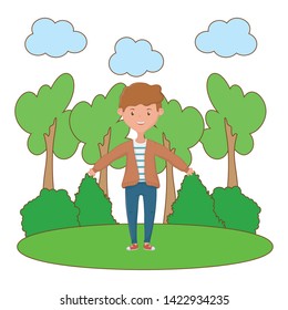 Teenager boy cartoon design vector illustration