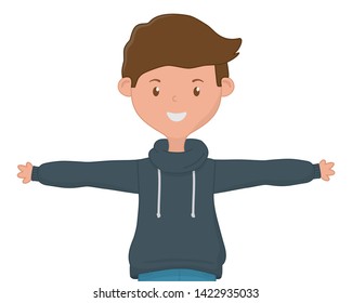 Teenager boy cartoon design vector illustration