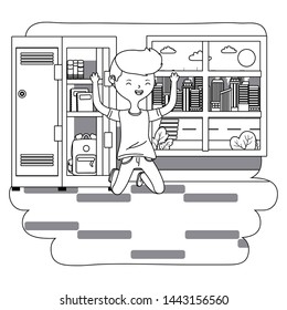 Teenager boy cartoon design vector illustration