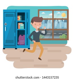 Teenager boy cartoon design vector illustration