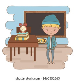 Teenager boy cartoon design vector illustrator