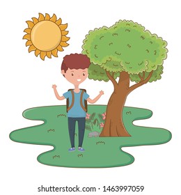 Teenager boy cartoon design vector illustrator