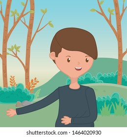 Teenager boy cartoon design vector illustrator