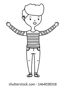 Teenager boy cartoon design vector illustrator