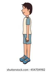 Teenager boy cartoon, isolated flat icon design.