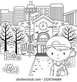 Teenager boy design, person portrait young youth student and teen theme Vector illustration