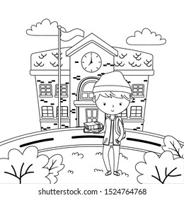 Teenager boy design, person portrait young youth student and teen theme Vector illustration